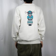画像3: 80〜90's JERZEES USA製 "AEOPA" カチナ人形 プリントスウェットカーディガン ONE SIZE (3)