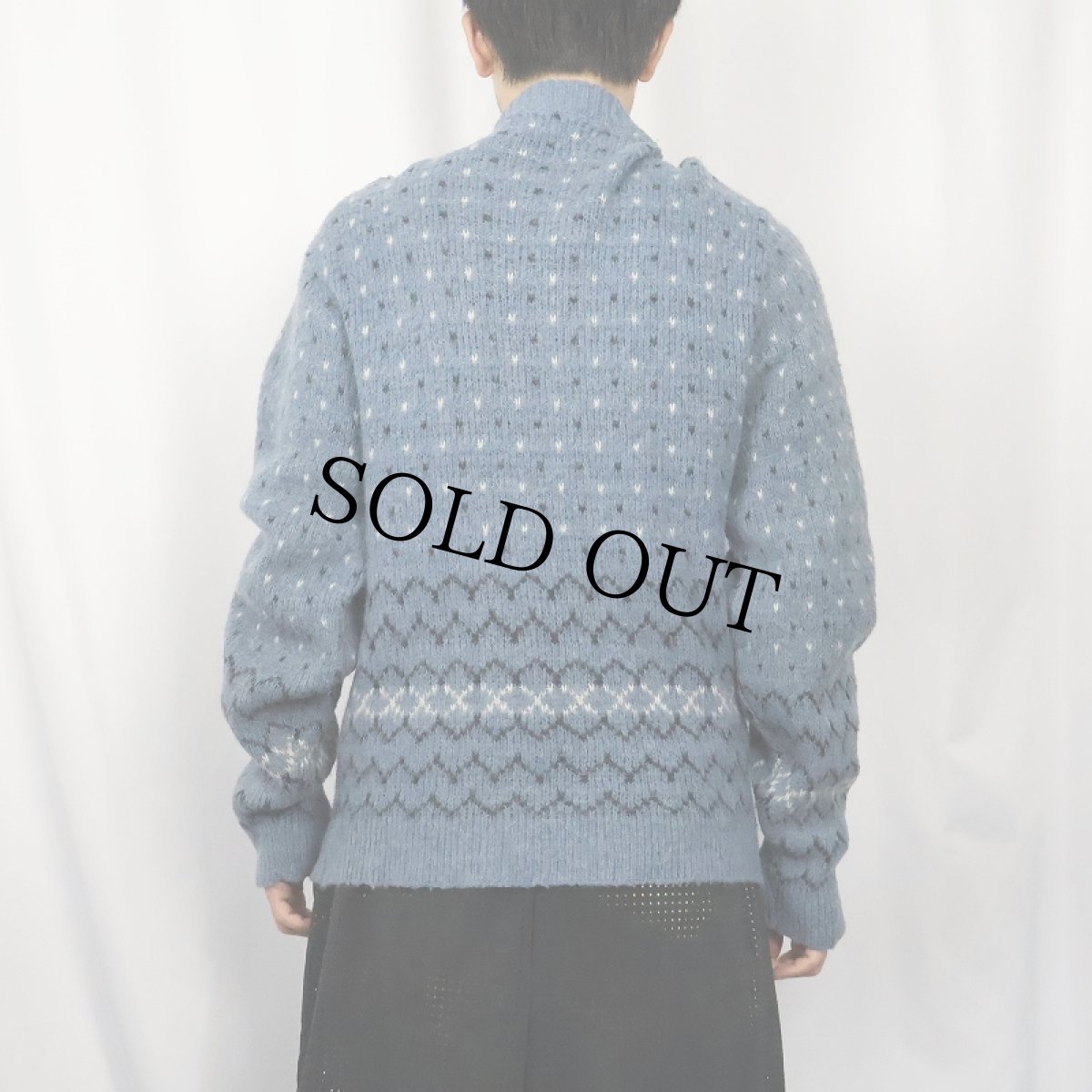 画像5: 60's SEARS SPORTSWEAR バーズアイ モヘアニットカーディガン M (5)