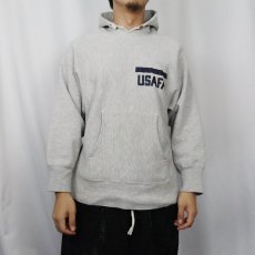画像2: 80's Champion REVERSE WEAVE USA製 トリコタグ "USAFA" プリントスウェットフーディー S (2)