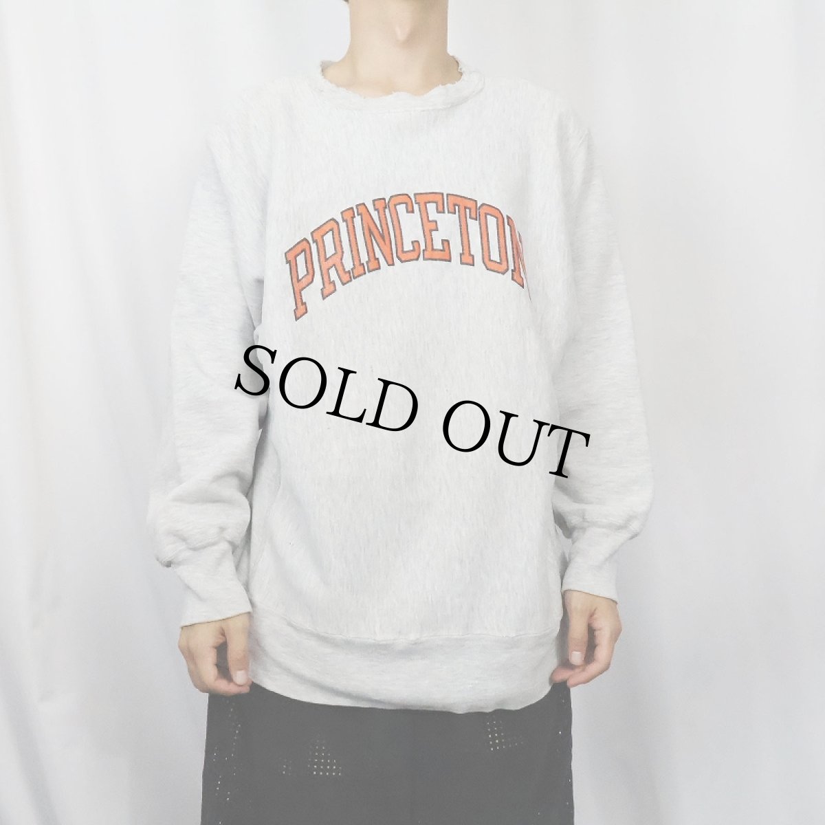 画像2: 80'〜90s Champion REVERSE WEAVE USA製 トリコタグ "PRINCETON" プリントスウェット L (2)