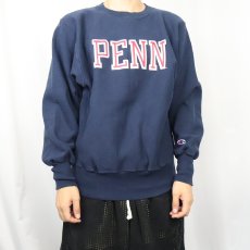 画像3: 90's Champion REVERSE WEAVE "PENNSYLVANIA" バックプリントスウェット NAVY M (3)