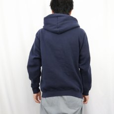 画像3: 90's JERZEES USA製 スウェットジップパーカー NAVY L (3)