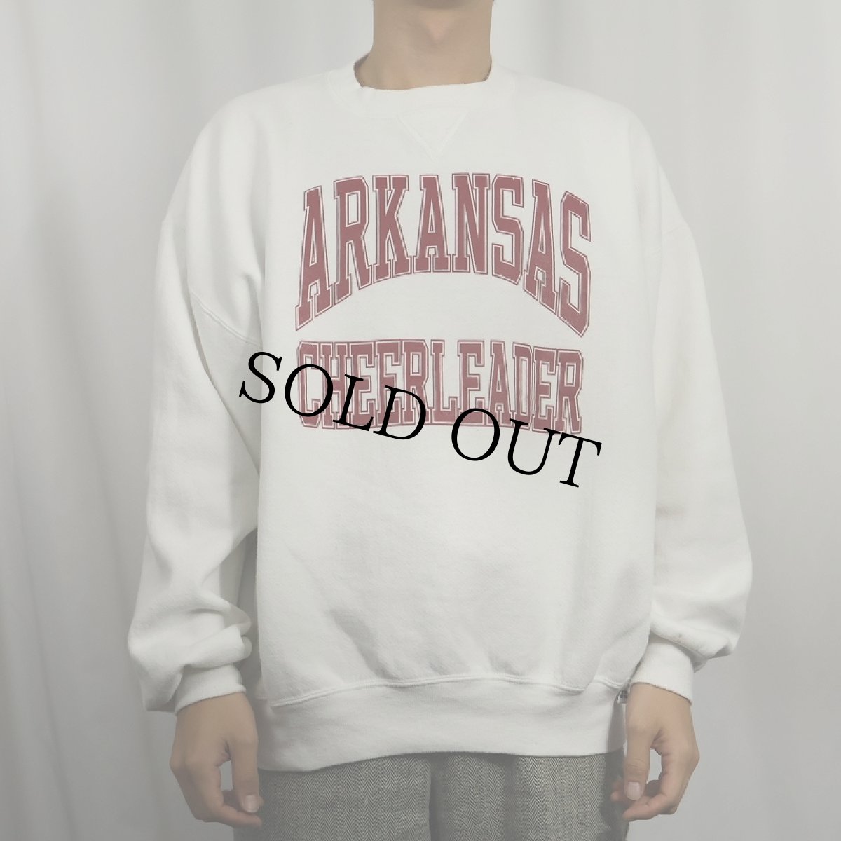 画像2: 90's RUSSELL ATHLETIC USA製 前V "ARKANSAS" プリントスウェット XL (2)