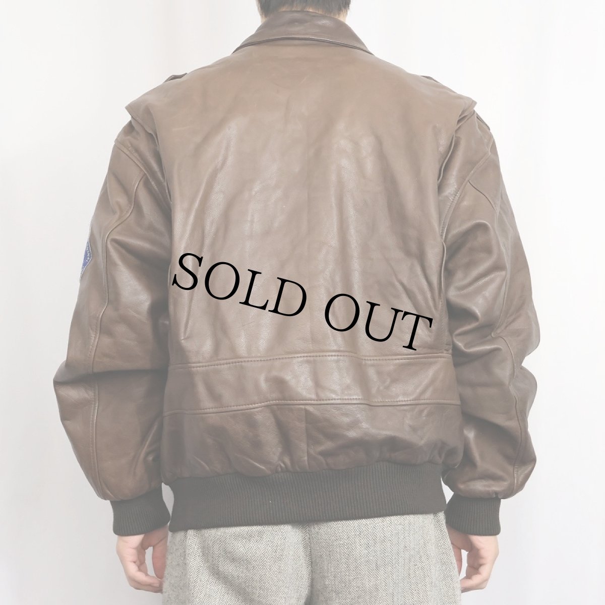 画像3: 80〜90's "A-2 TYPE" パッチ付き レザーフライトジャケット M (3)