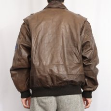 画像3: 80〜90's "A-2 TYPE" パッチ付き レザーフライトジャケット M (3)