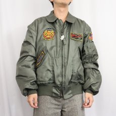 画像2: 80〜90's U.S.AIR FORCE CWU-45/P パッチ付き フライトジャケット X-LARGE (2)