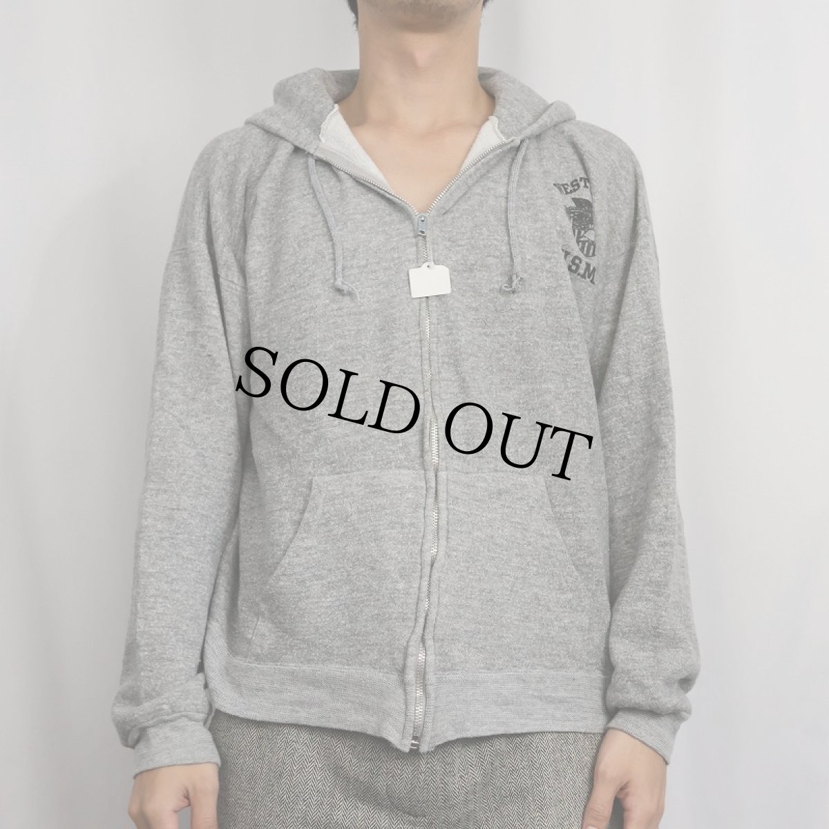 画像2: 70〜80's ARTEX USA製 "WEST POINT U.S.M.A." プリントスウェットジップパーカー XL (2)