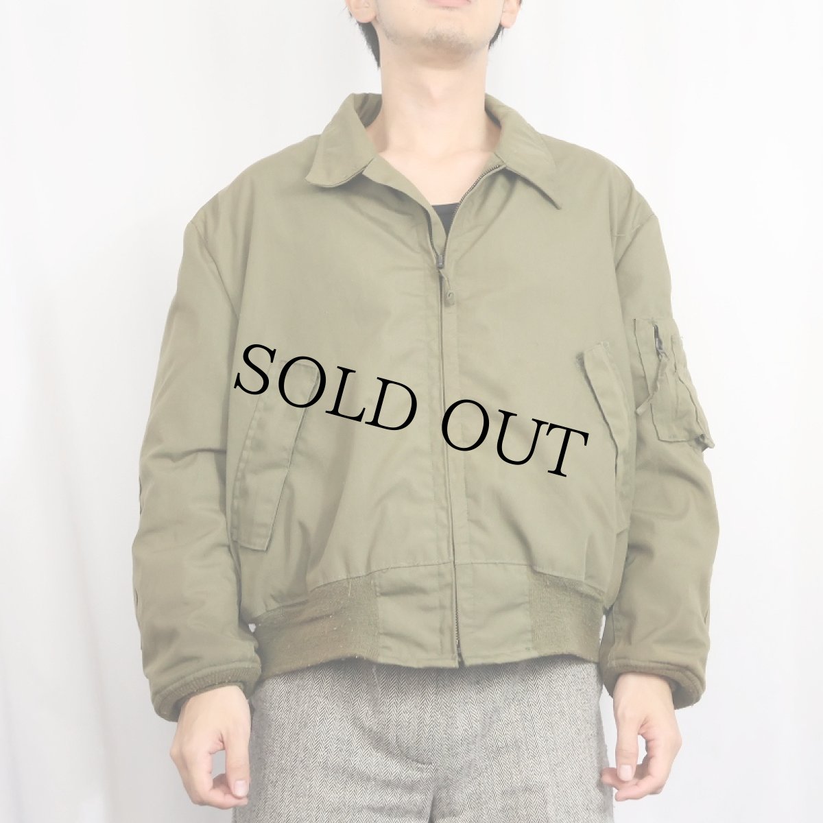 画像2: 民間品 90's ALPHA INDUSTRIES CVC タンカースジャケット X-LARGE SHORT (2)