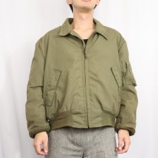 画像2: 民間品 90's ALPHA INDUSTRIES CVC タンカースジャケット X-LARGE SHORT (2)