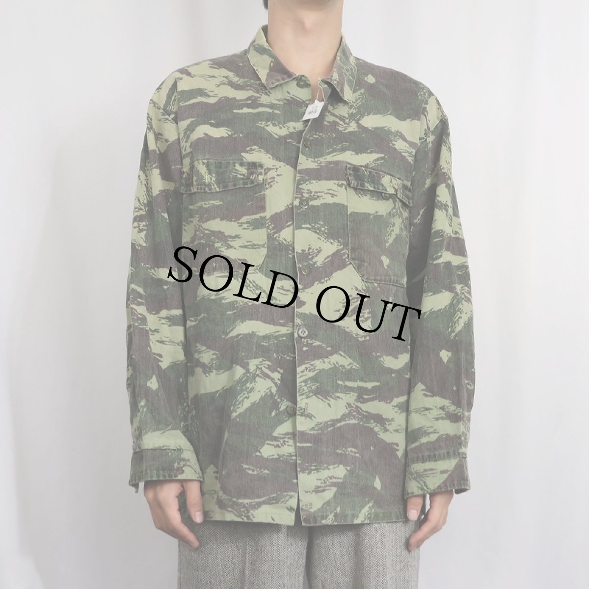 画像2: 60〜70's 民間品 リザードカモ柄 コットンシャツ (2)