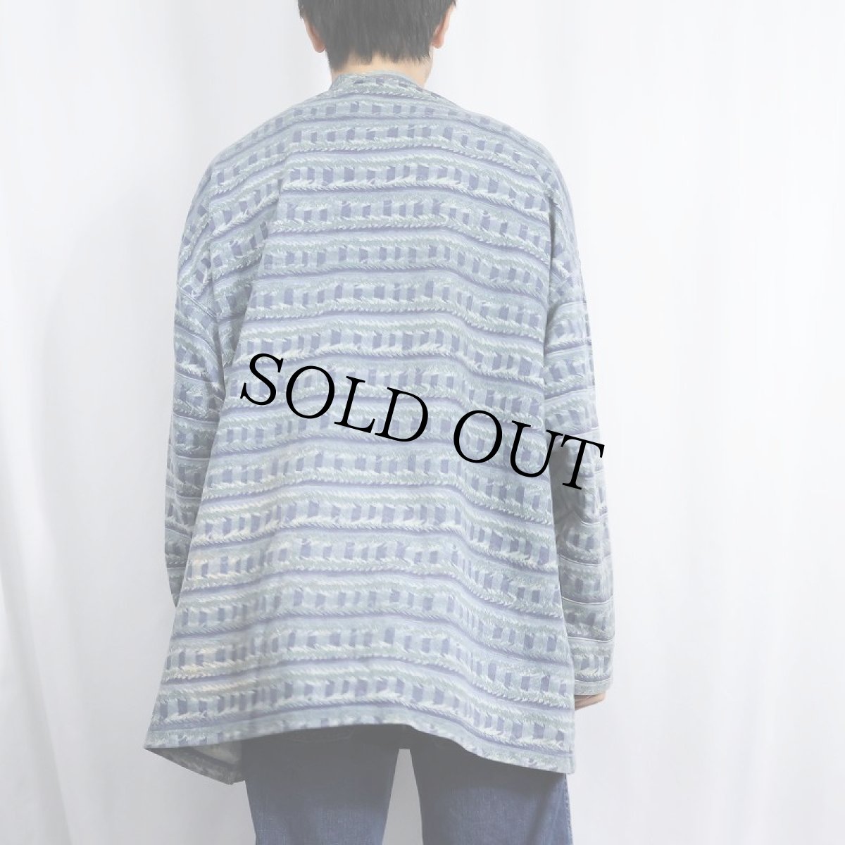 画像3: 90's〜 QUIK SILVER ボーダー柄 ロゴ刺繍ロンT L (3)