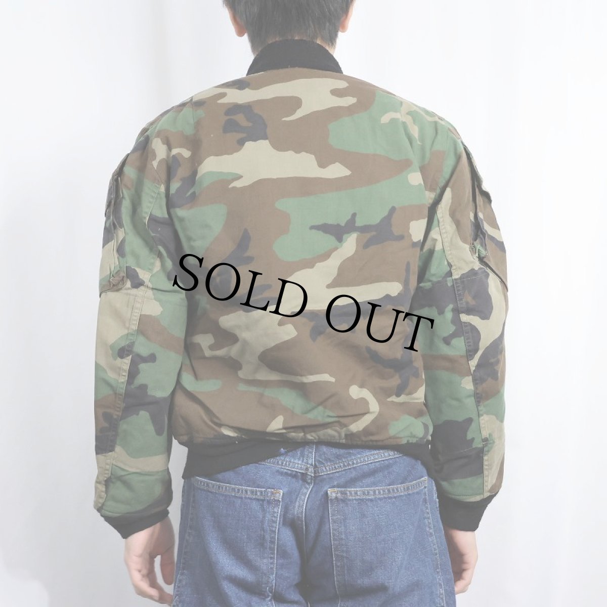 画像4: 民間品 ALPHA INDUSTRIES "MA-1 TYPE" ウッドランドカモ柄 フライトジャケット X-LARGE (4)