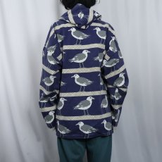 画像3: 80〜90's MICHIGAN RAG USA製 カモメ柄 コットンパーカー NAVY L/XL (3)