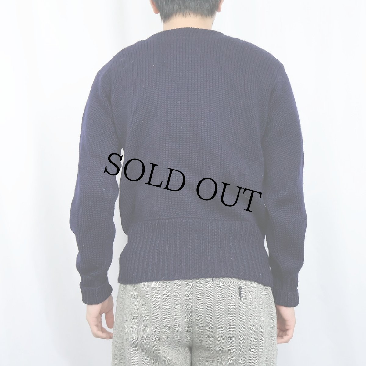 画像3: 50's PEARSON レタードニットセーター NAVY SIZE42 (3)