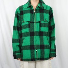 画像2: 60〜70's JOHNSON バッファローチェック柄 ウールマッキーノジャケット SIZE44 (2)