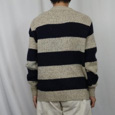 画像3: 80's L.L.Bean USA製 ボーダー柄 ウールニットセーター L (3)