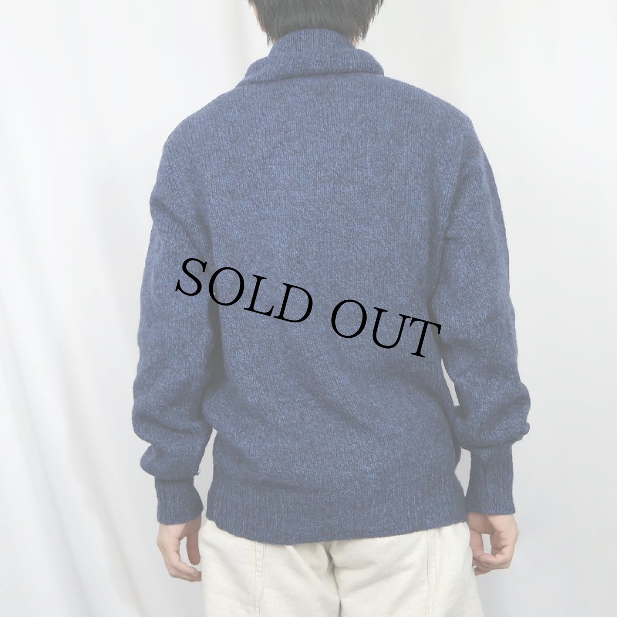 画像3: 80's L.L.Bean USA製 ショールカラー ウールニットセーター M (3)