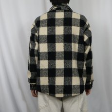 画像3: 90's MELTON USA製 バッファローチェック柄 ウールシャツジャケット L (3)