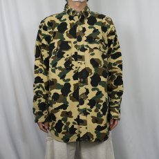 画像2: 70's Woolrich USA製 ダックハンターカモ柄 シャモアクロスシャツ L (2)