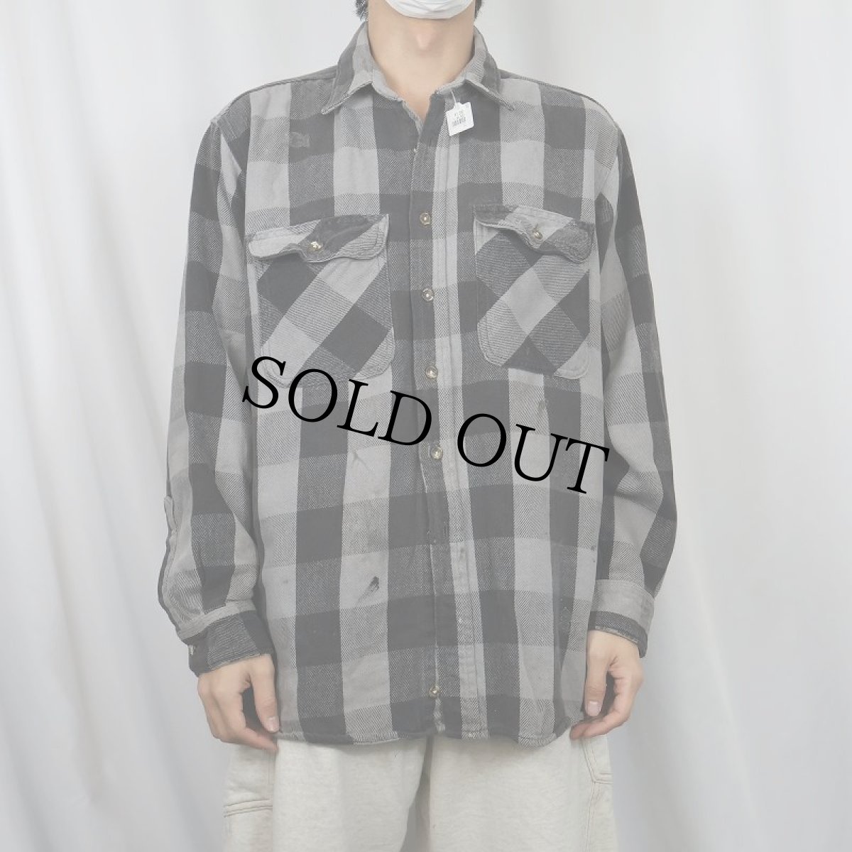 画像2: 90's FIELD MASTER バッファローチェック柄 ネルシャツ L (2)