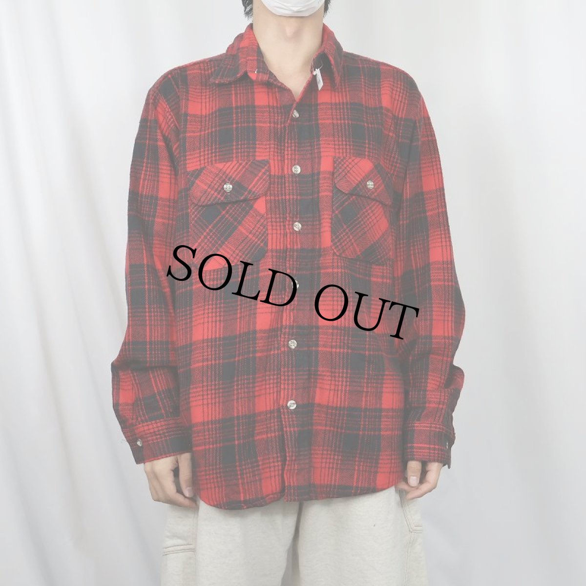 画像2: 90's FIVE BROTHER USA製 オンブレーチェック柄 ヘビーネルシャツ L (2)