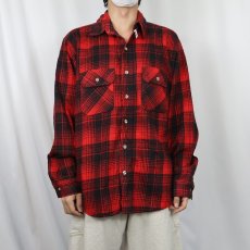 画像2: 90's FIVE BROTHER USA製 オンブレーチェック柄 ヘビーネルシャツ L (2)