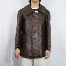 画像2: 〜40's FRENCH ARMY M-35 レザータンカースジャケット (2)