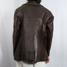 画像3: 〜40's FRENCH ARMY M-35 レザータンカースジャケット (3)