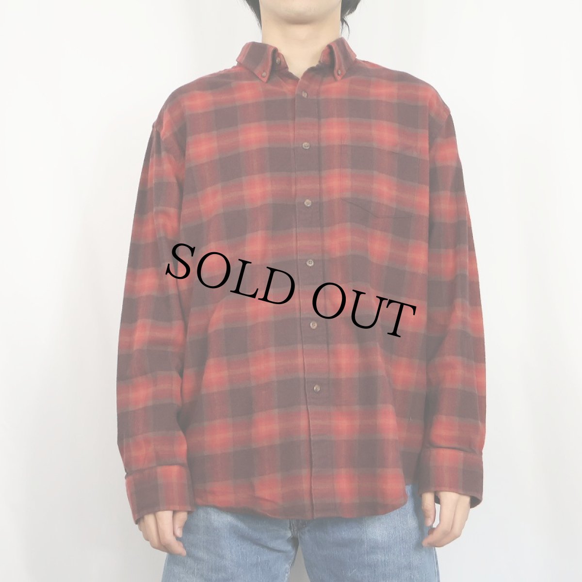 画像2: PENDLETON "MASON" チェック柄 ボタンダウンネルシャツ L (2)