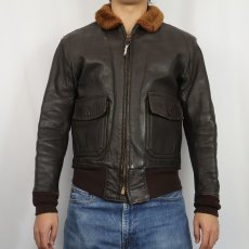 画像2: 60's U.S.NAVY G-1 レザーフライトジャケット SIZE38 (2)