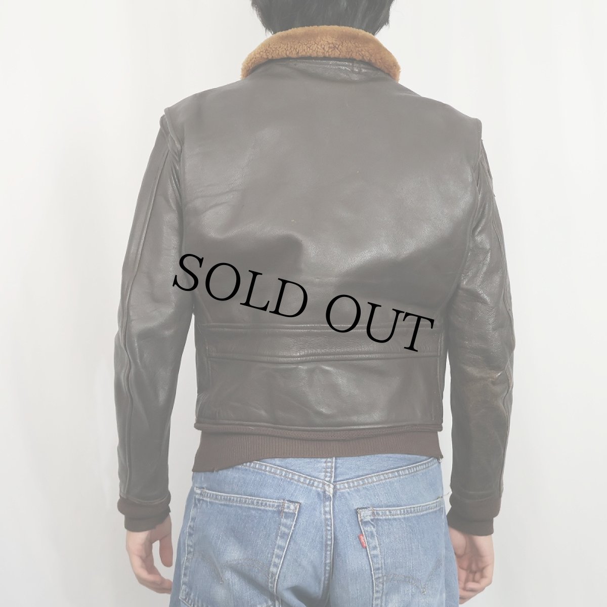 画像3: 60's U.S.NAVY G-1 レザーフライトジャケット SIZE38 (3)