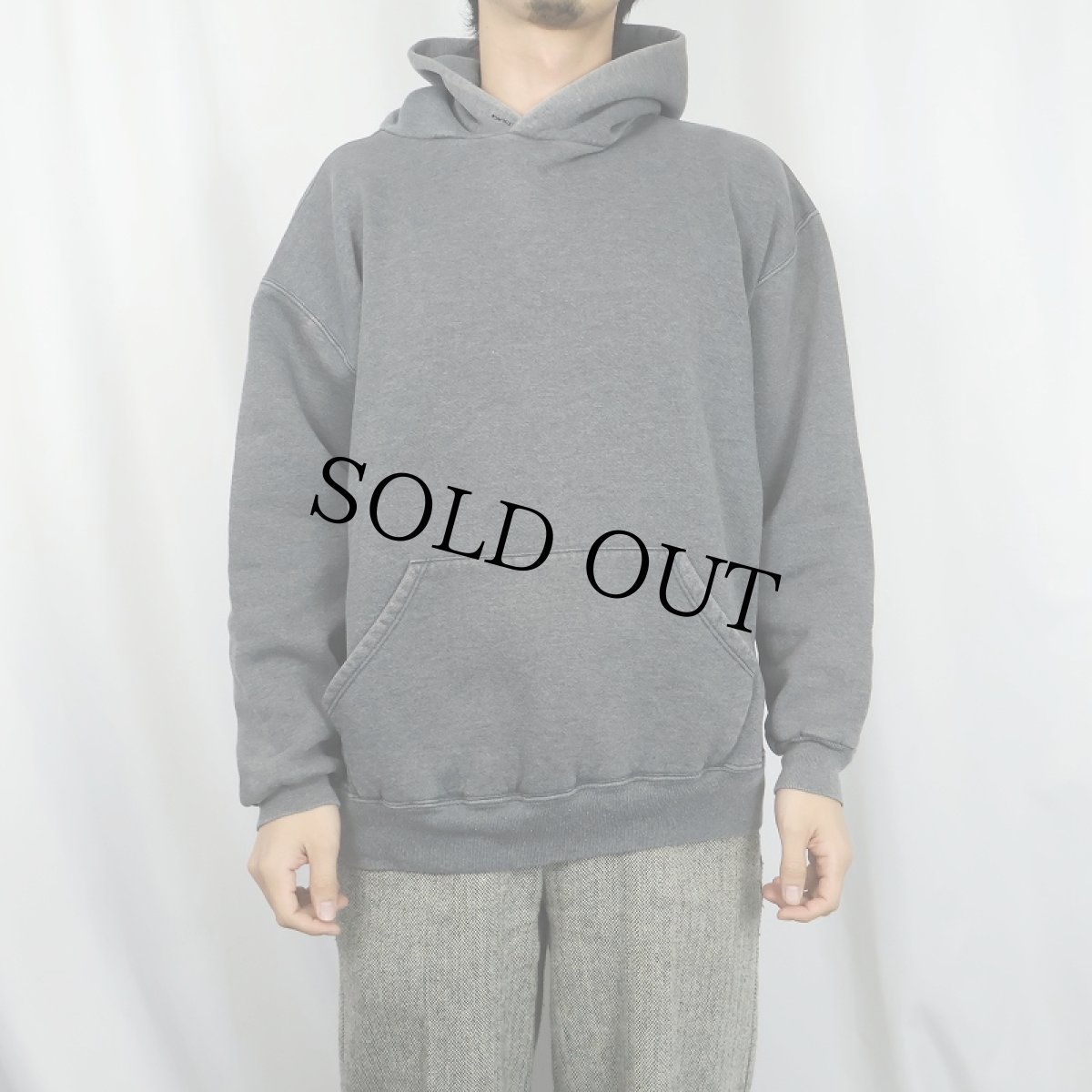 画像2: 90's RUSSELL ATHLETIC USA製 無地スウェットフーディー XL (2)