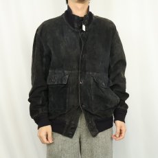 画像2: ITALY製 "A-1 TYPE" スエードレザージャケット BLACK (2)
