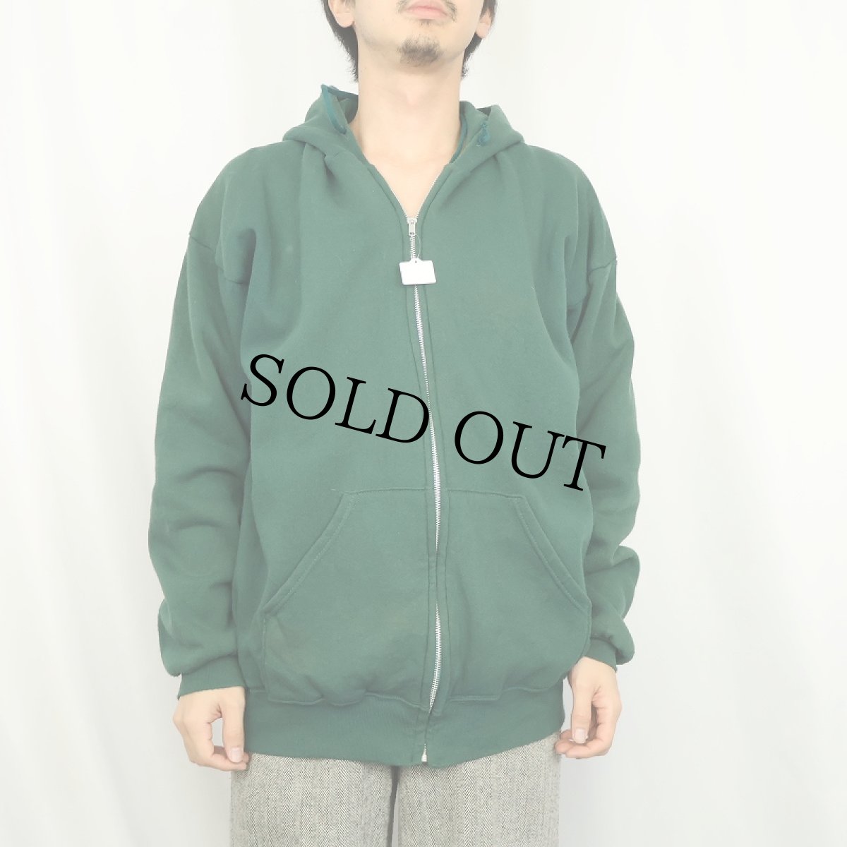 画像2: 80's ACE SPORTSWEAR USA製 裏サーマル スウェットジップパーカー XL (2)