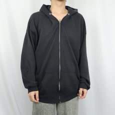 画像2: 90〜2000's TULTEX スウェットジップパーカー BLACK 2XL (2)