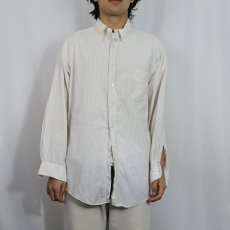 画像2: 60's Parks-Chambers 3点留め マチ付き ストライプ柄 ボタンダウンコットンシャツ SIZE16-5 (2)