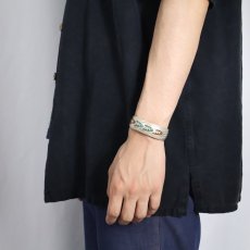 画像2: Navajo SILVER チップインレイ バングル (2)