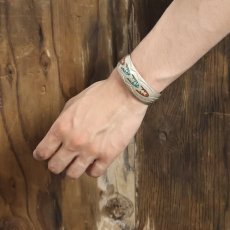 画像3: Navajo SILVER チップインレイ バングル (3)
