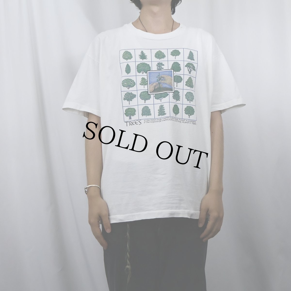 画像2: 90's USA製 "TREES" イラストプリントTシャツ XL (2)