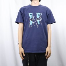 画像2: SHAG USA製 アートプリントTシャツ NAVY M (2)