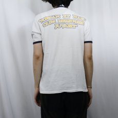 画像3: 80's Champion トリコタグ USA製 "The Westminster News" チョコチン 染み込みプリント リンガーTシャツ M (3)