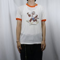 画像2: 70〜80's ESSO " Tony the Tiger" キャラクター染み込みプリント リンガーTシャツ (2)