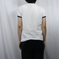 画像3: 〜70's ALLISON "SLAVE" 染み込みプリント リンガーTシャツ M (3)