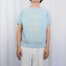 画像2: 50〜60's "UPHAM HALL" フロッキープリント 半袖ラグランスウェット (2)