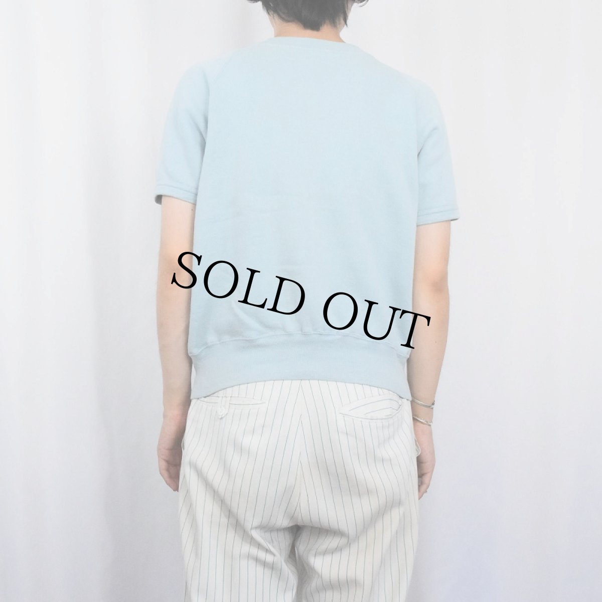 画像3: 50〜60's "UPHAM HALL" フロッキープリント 半袖ラグランスウェット (3)