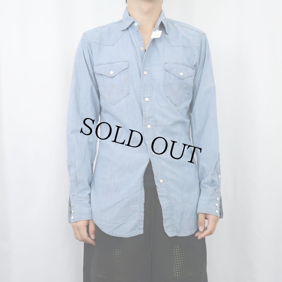 画像2: 60's Wrangler ウエスタンシャンブレーシャツ (2)