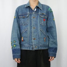 画像2: 70's Wrangler USA製 124MJ デニムジャケット ワッペン付き デニムジャケット size44  (2)