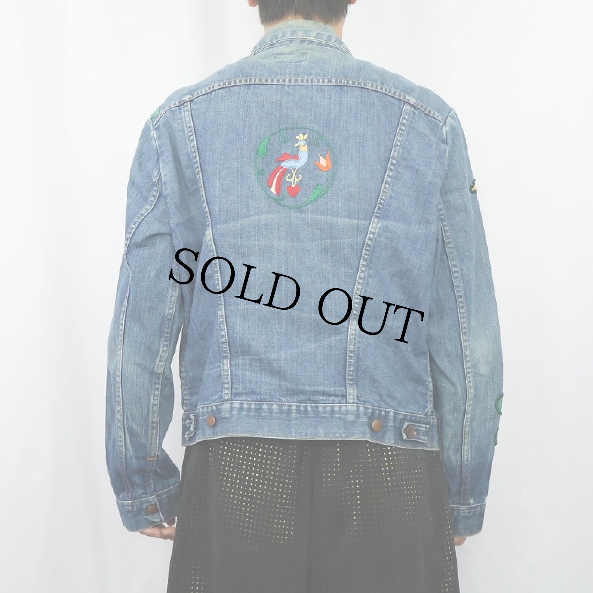 画像3: 70's Wrangler USA製 124MJ デニムジャケット ワッペン付き デニムジャケット size44 (3)