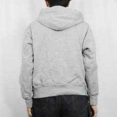 画像3: 90's CAMBER USA製 裏サーマル 刺繍入りスウェットジップパーカー S (3)