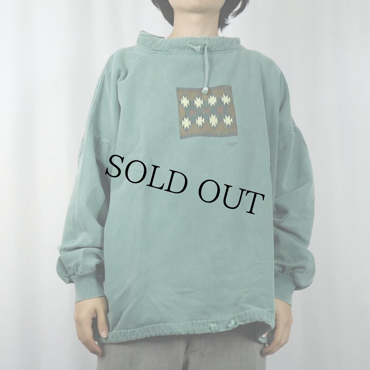 画像2: 90's WEK USA製 モックネック コットンプルオーバー SIZE3 (2)